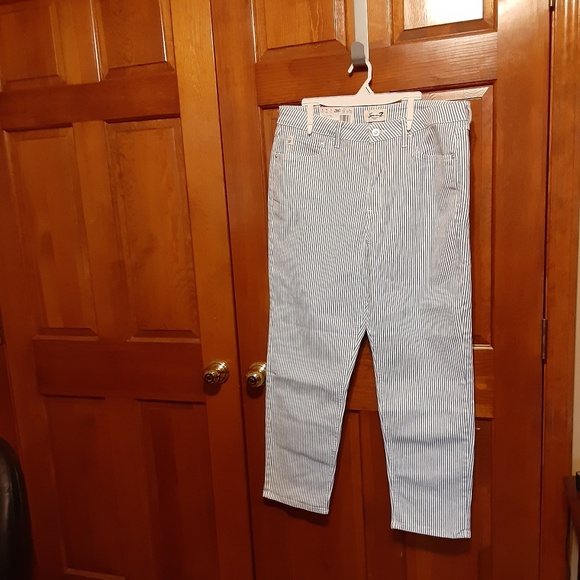 Seven7 Blue Stripe 90's Straight Jeans - Picture 2 of 7